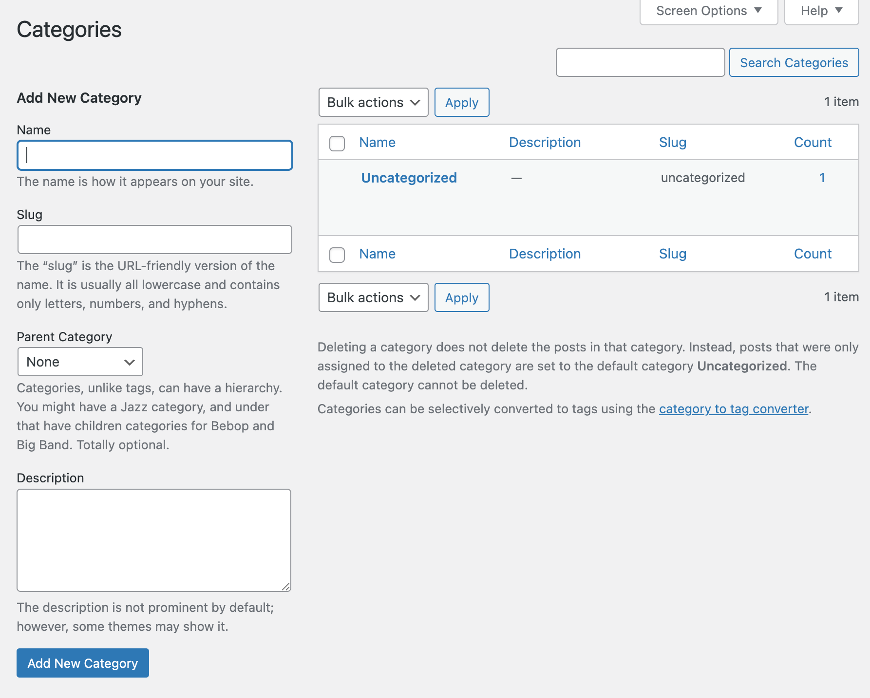 WordPress Post Categories – Valice